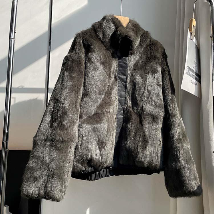 モッズ ラビット ジャケット コート アウター レディース 毛皮 ブラック M/L l1d03 |  | 04