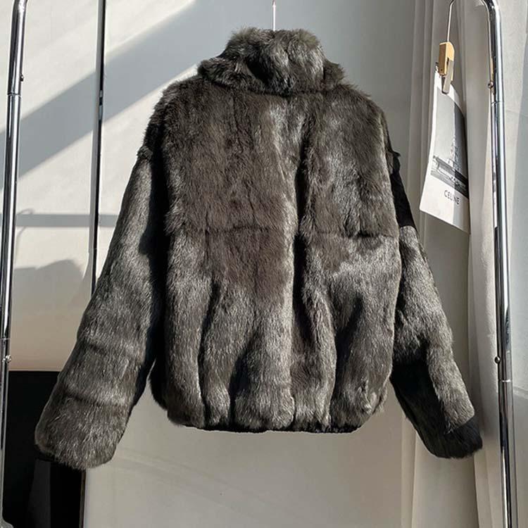 モッズ ラビット ジャケット コート アウター レディース 毛皮 ブラック M/L l1d03 |  | 05