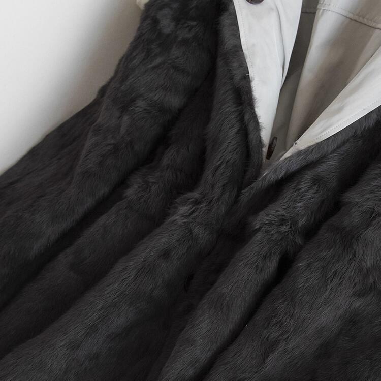 モッズ ラビット ラム コート アウター ミドル ロング レディース 毛皮 ブラック M/L l1d16 |  | 03