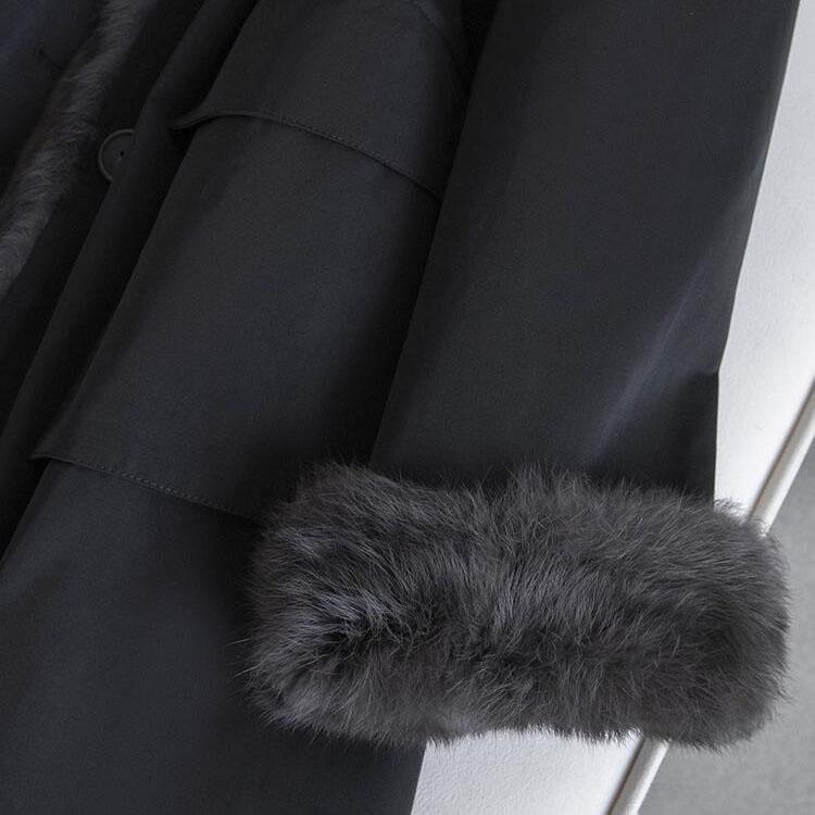 モッズ ラビット ラム コート アウター ミドル ロング レディース 毛皮 ブラック M/L l1d16 |  | 05