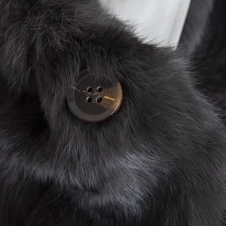 モッズ ラビット ラム コート アウター ミドル ロング レディース 毛皮 ブラック M/L l1d16 |  | 08