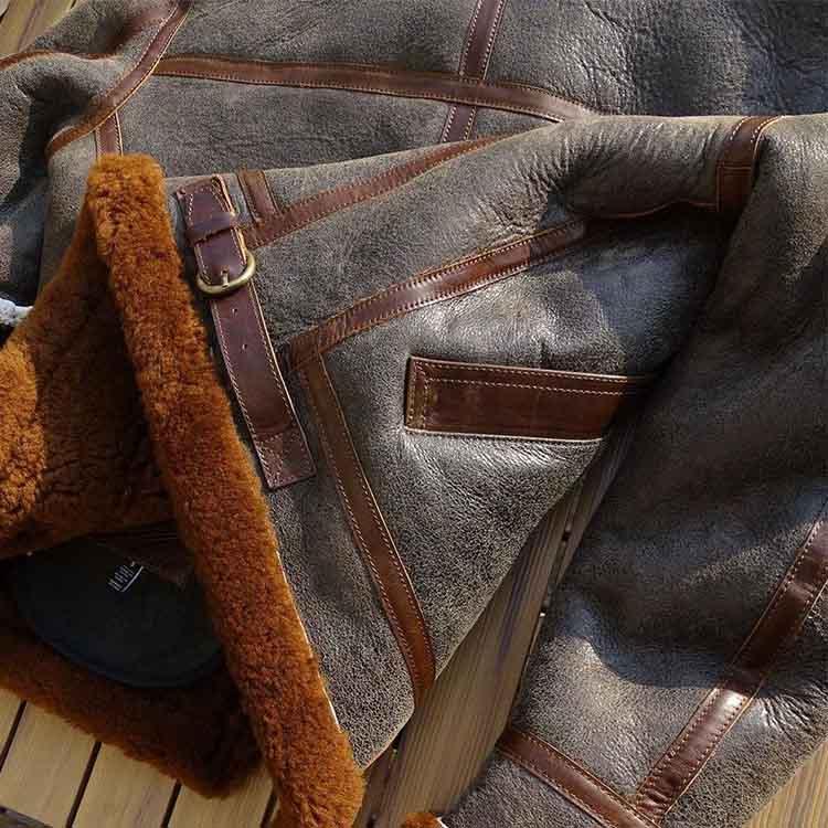 ラムムートン 馬革 ジャケット コート メンズ アウター 本革 秋/冬