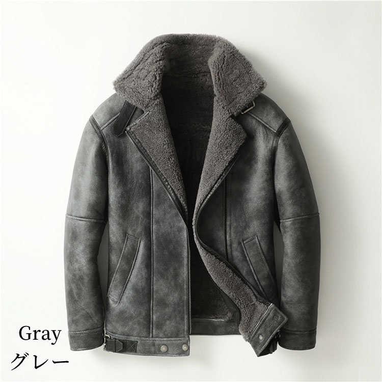 ラムムートン ラムレザー ジャケット コート メンズ アウター 羊皮 本