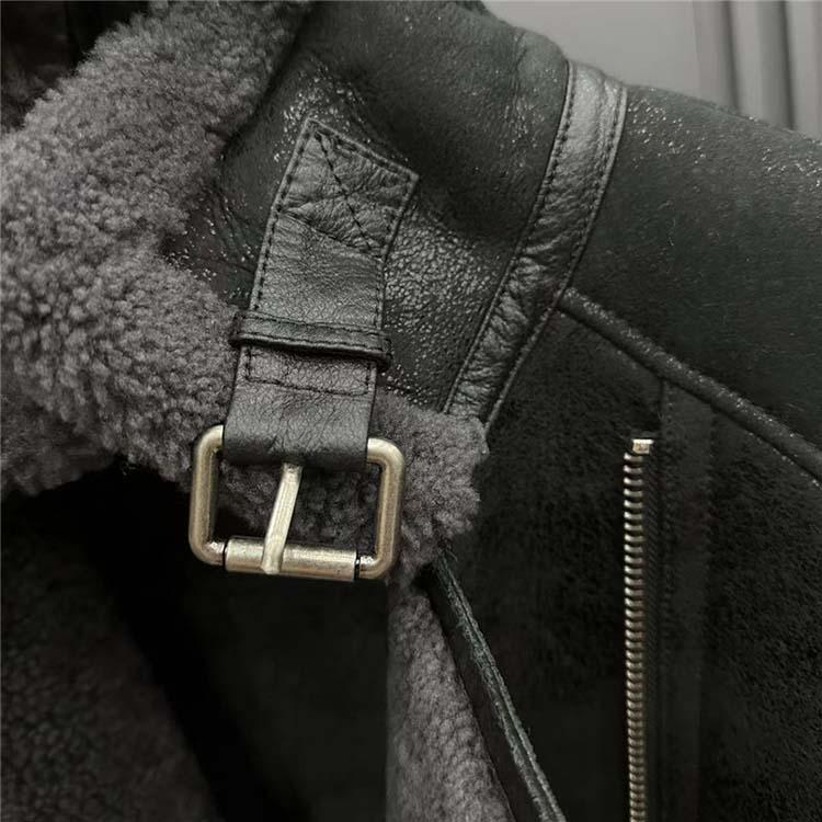 ラムムートン ラムレザー ジャケット コート メンズ アウター 羊皮 本革 秋/冬 グレー/ブラック M/L/2L/3L/4L/5L l4a07 |  | 05