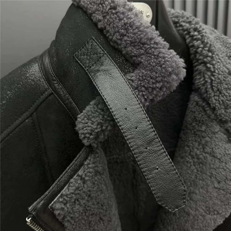 ラムムートン ラムレザー ジャケット コート メンズ アウター 羊皮 本革 秋/冬 グレー/ブラック M/L/2L/3L/4L/5L l4a07 |  | 06