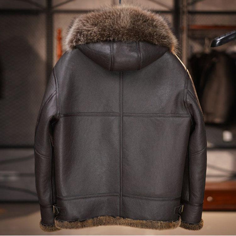 ラムムートン ラムレザー ジャケット コート ラクーンファー フード付き メンズ アウター 羊皮 本革 秋/冬 ブラウン M/L/2L/3L/4L/5L l4a10 |  | 02