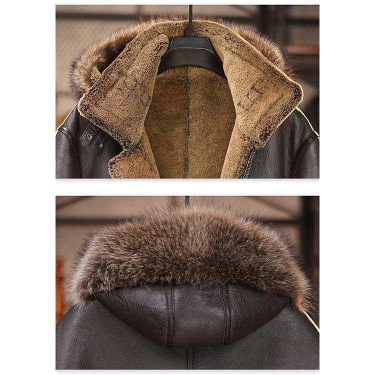 ラムムートン ラムレザー ジャケット コート ラクーンファー フード付き メンズ アウター 羊皮 本革 秋/冬 ブラウン M/L/2L/3L/4L/5L l4a10 |  | 03