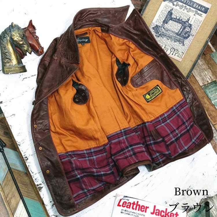レザー ジャケット コート メンズ アウター 本革 秋/冬 ブラウン S/M/L/2L/3L/4L/5L l4b10 |  | 01