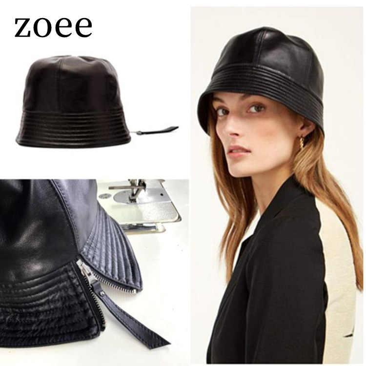 ラムレザー ハット 帽子 本革 秋/冬 メンズ レディース ブラック フリーサイズ FREE l4b16 | 