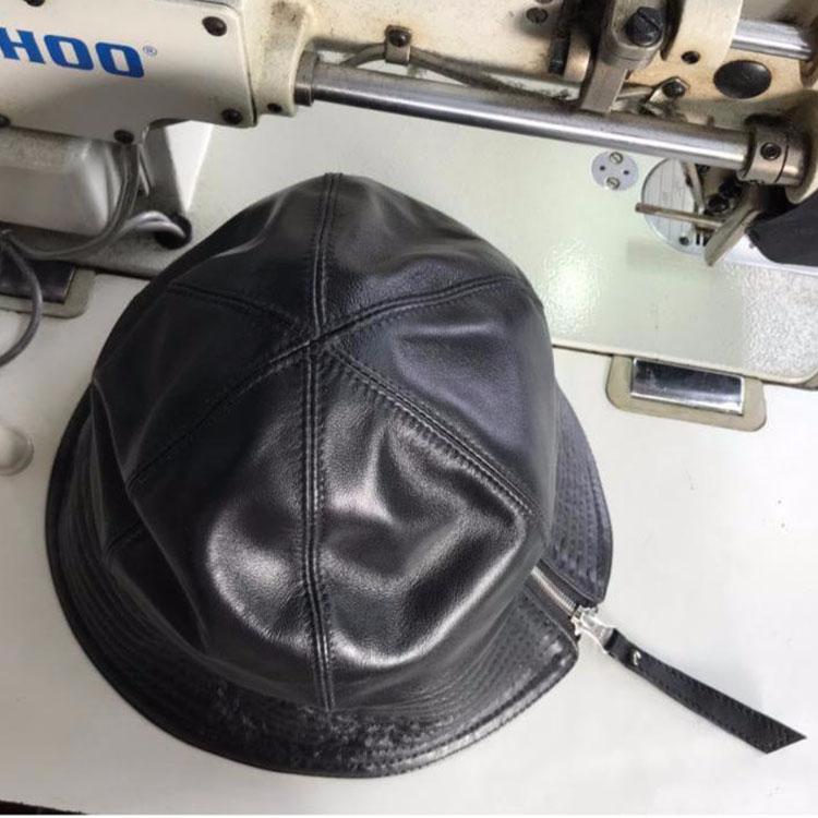 ラムレザー ハット 帽子 本革 秋/冬 メンズ レディース ブラック フリーサイズ FREE l4b16 |  | 05