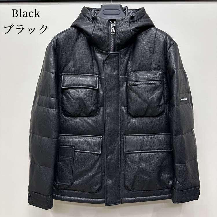 ゴートレザー 山羊革 ダウン90％ フード ジャケット コート 本革 メンズ 秋/冬 アウター ブラック M/L/2L/3L/4L/5L l4b35 |  | 01