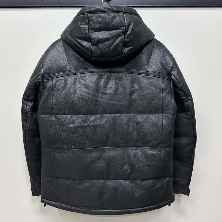 ゴートレザー 山羊革 ダウン90％ フード ジャケット コート 本革 メンズ 秋/冬 アウター ブラック M/L/2L/3L/4L/5L l4b35 |  | 02