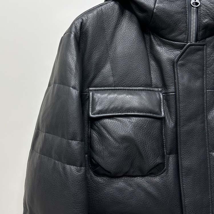 ゴートレザー 山羊革 ダウン90％ フード ジャケット コート 本革 メンズ 秋/冬 アウター ブラック M/L/2L/3L/4L/5L l4b35 |  | 03