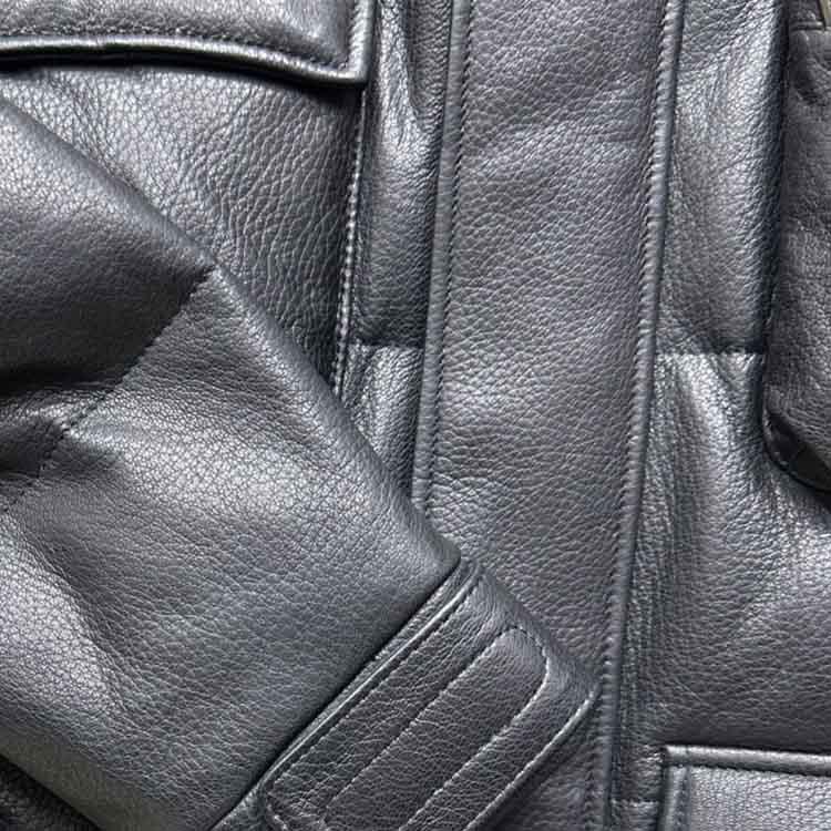 ゴートレザー 山羊革 ダウン90％ フード ジャケット コート 本革 メンズ 秋/冬 アウター ブラック M/L/2L/3L/4L/5L l4b35 |  | 07