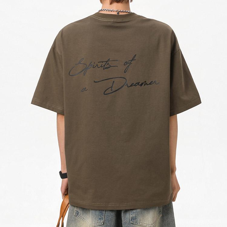 Tシャツ バックプリント 半袖 tシャツ メンズ カットソー カジュアル トップス 春/夏 ライトグレー/ブラック/ワインレッド/ブラウン M/L/2L/3L/4L m4o08 |  | 11