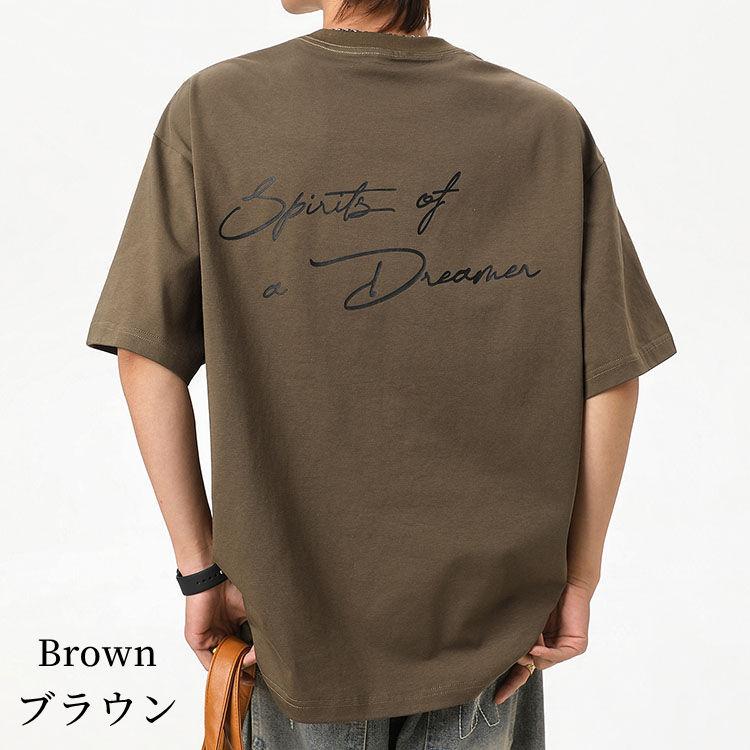 Tシャツ バックプリント 半袖 tシャツ メンズ カットソー カジュアル トップス 春/夏 ライトグレー/ブラック/ワインレッド/ブラウン M/L/2L/3L/4L m4o08 |  | 04