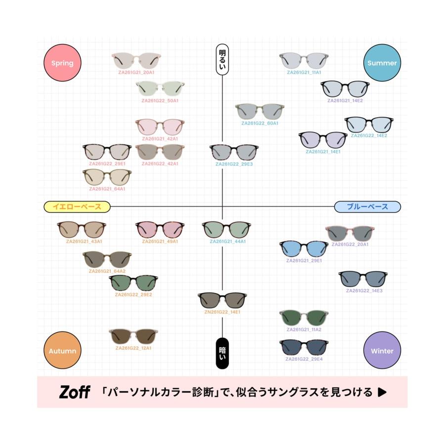 Zoff パーソナルカラーサングラス ブラック Zoff（ゾフ） WEB限定 SUNCUTGlasses/UV100%CUT パーソナルカラー