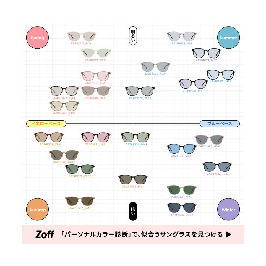 Zoff パーソナルカラーサングラス ブラック Zoff（ゾフ） WEB限定 SUNCUTGlasses/UV100%CUT パーソナルカラー