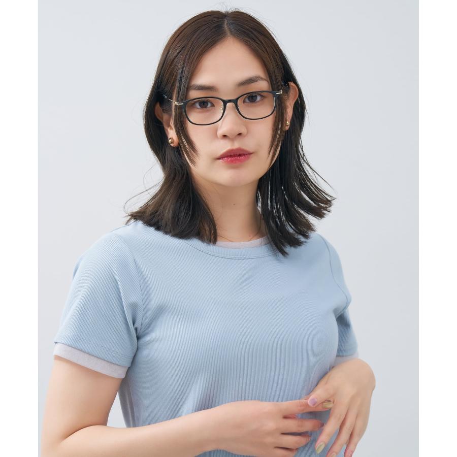 ファッション・伊達メガネ 青赤コンビネーション Zoff（ゾフ） FASHION メガネ｜コンビネーションフレーム 軽量 メタル