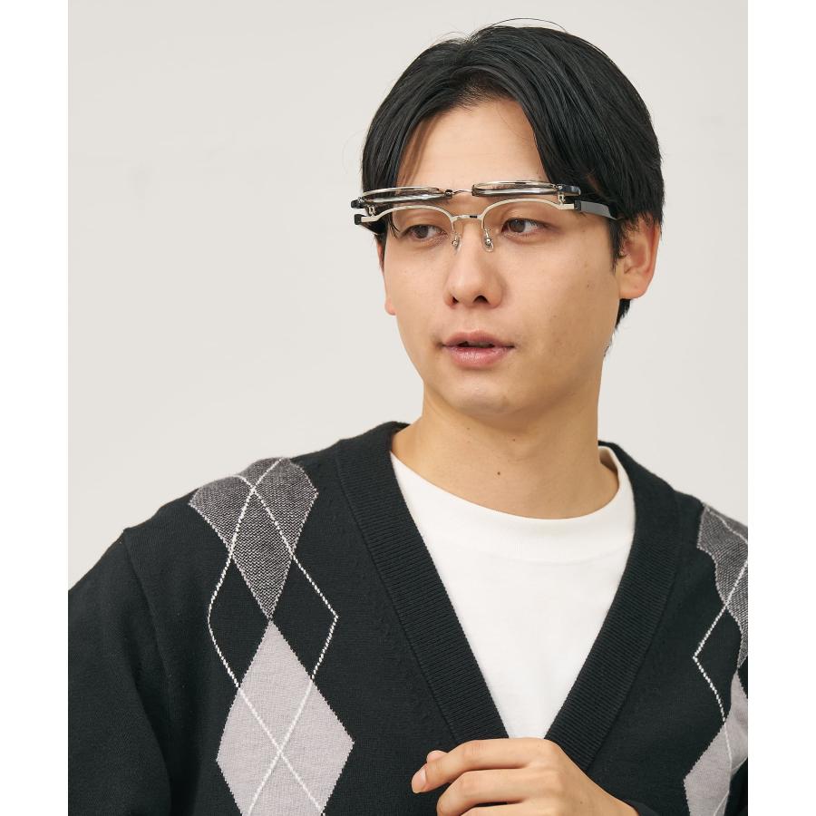 Zoff（ゾフ） 跳ね上げ式 メガネ (フリップアップ) 大きめサイズ 眼鏡