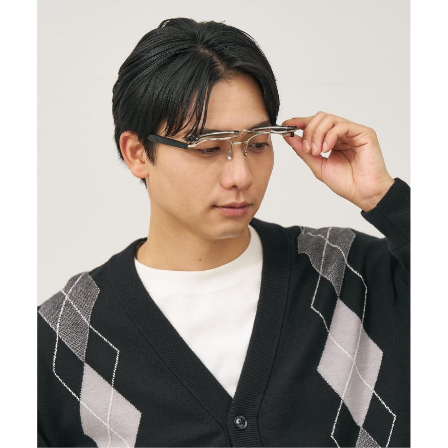 Zoff（ゾフ） 跳ね上げ式 メガネ (フリップアップ) 大きめサイズ 眼鏡