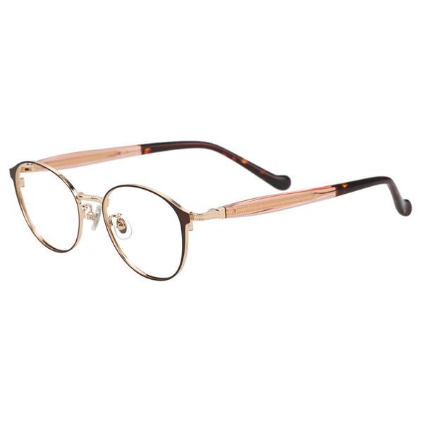 ゴールド メタルフレーム オーバル型眼鏡 Zoff 伊達メガネ メガネ 眼鏡 オーバル型 メガネ｜メタル