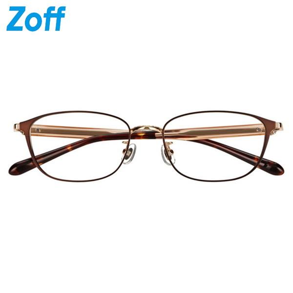 Zoff メガネ　ブラウン　茶色 Zoff（ゾフ） メガネ レディース メンズ 伊達メガネ ウェリントン型