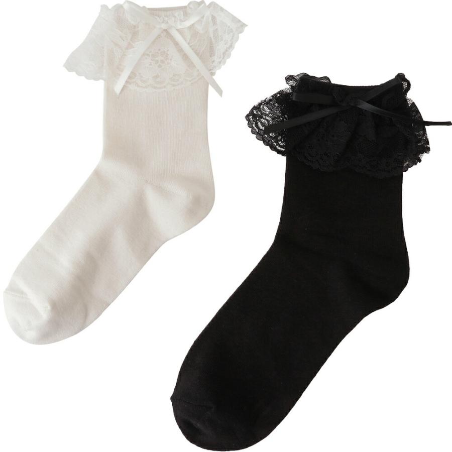 ふりふり 靴下 フリフリ フリルレース レディース フリルソックス ロリータファッション ゴシックスタイル Ga1161 靴下通販 Zokke ゾッケ 通販 Yahoo ショッピング