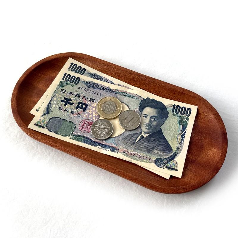 お店のロゴを入れて開店祝いに♪ 木製キャッシュトレイ ロゴ入れ 名