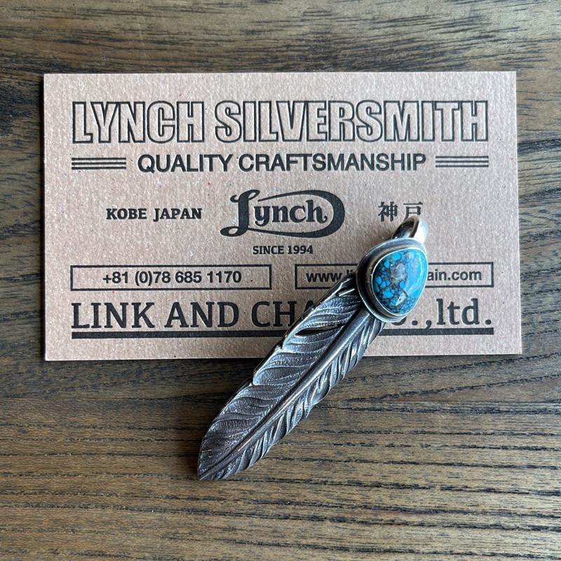 希少lynchsilversmith リンチシルバースミス　風車　フェザー LYNCH SILVERSMITH】 FEATHER(M) TURQUOISE BISBEE リンチシルバー