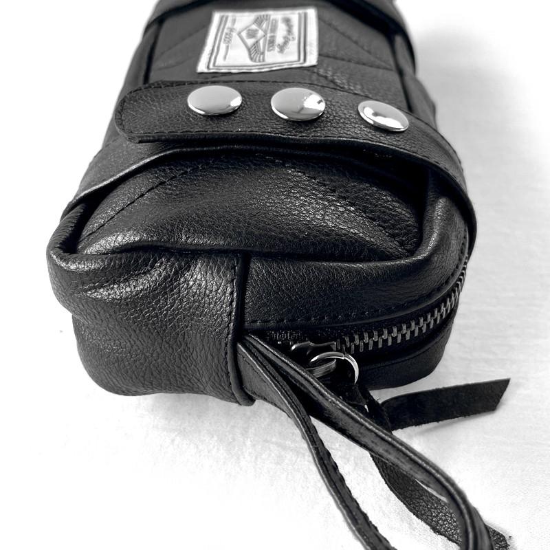 ZONオリジナルツールバッグ レザー 牛革 シンプル 小さめ バイク用