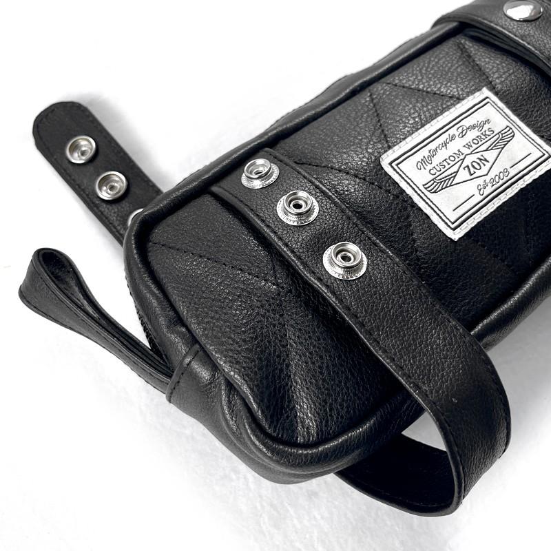 ZONオリジナルツールバッグ レザー 牛革 シンプル 小さめ バイク用