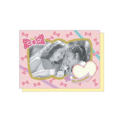 PHOTO FRAME CARD（フォトフレームカード） ガーリーリボン 贈り物 プレゼント ギフト [M便 5/25]｜zonart-kamika