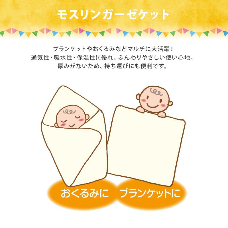ガーゼケット 110x110cm エンゼル 日本製 綿100％ モスリン