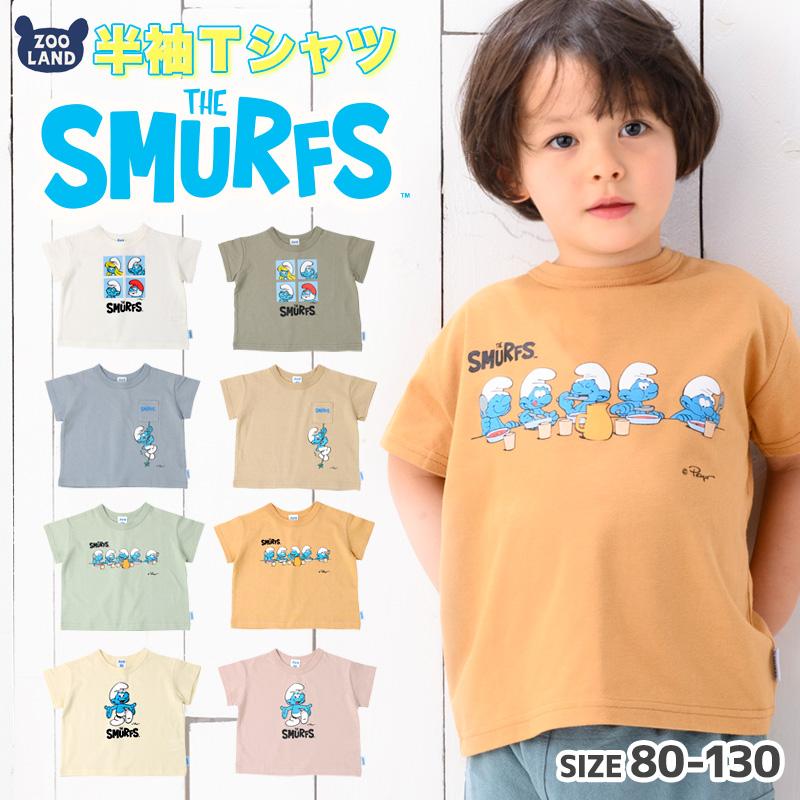 子供服 トップス スマーフ 綿100 プリント 半袖 Tシャツ 80 90 95 100 110