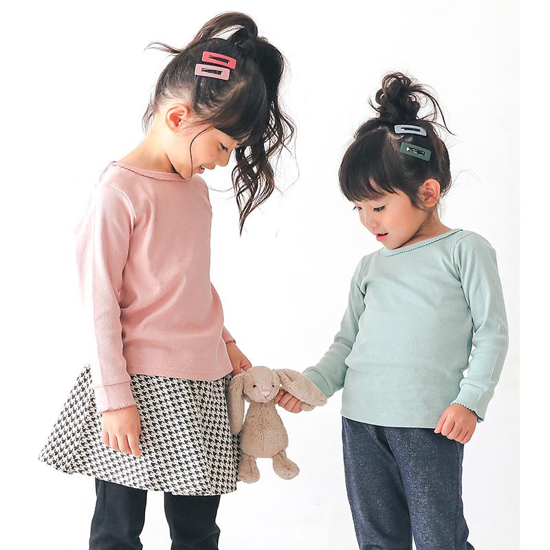 GrinLab（グリンラボ） ロンt キッズ 無地 女の子 ベビー Tシャツ 長袖