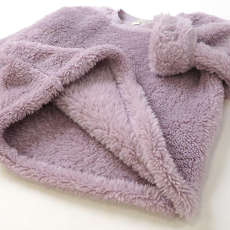トレーナー フリース ふわもこ 無地 長袖 80cm 90cm 95cm 100cm 110cm 120cm 130cm プルオーバー マイクロファイバーフリース ボア GrinLab | GrinLab | 24