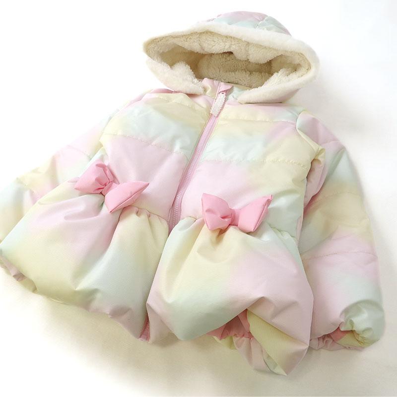 コート 女の子 リボン 防寒 アウター 中綿 ピンク ラベンダー 撥水加工 フード 80cm 90cm 95cm 100cm 110cm 120cm 130cm キッズ ジュニア ウズランド UZULAND | UZULAND | 13