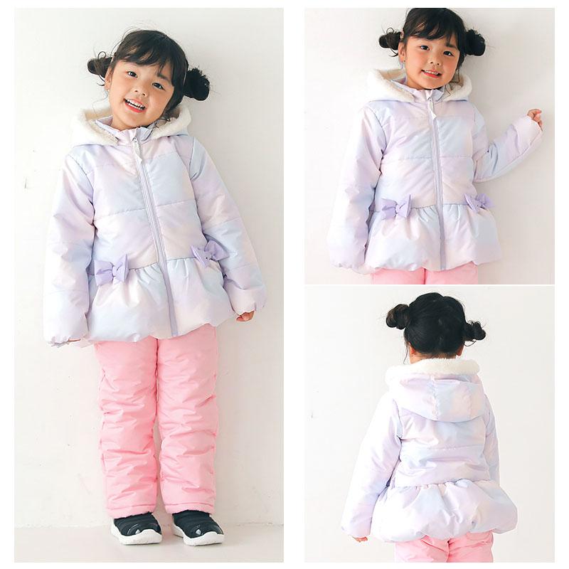 コート 女の子 リボン 防寒 アウター 中綿 ピンク ラベンダー 撥水加工 フード 80cm 90cm 95cm 100cm 110cm 120cm 130cm キッズ ジュニア ウズランド UZULAND | UZULAND | 11