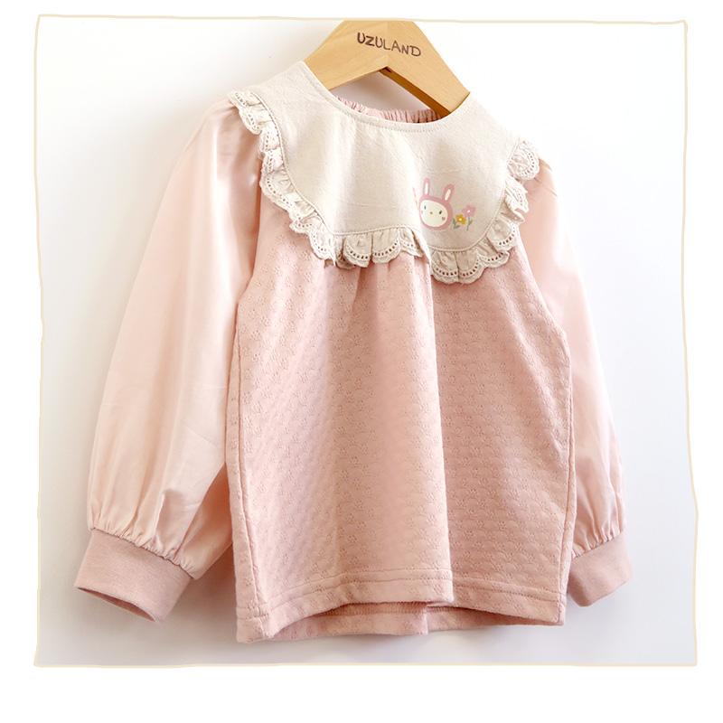 UZULAND（ウズランド） Tシャツ 子供服 トップス うさぎ ロンT フリル