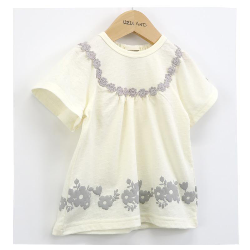 UZULAND（ウズランド） Tシャツ キッズ 半袖 女の子 フラワー 花