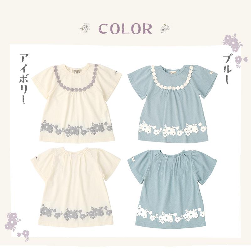 クリック Tシャツ カットソー 花柄 フラワー 花柄 半袖チュニック フリル裾 Import & Select - クリック Tシャツ カットソー 花柄 フラワー 花柄