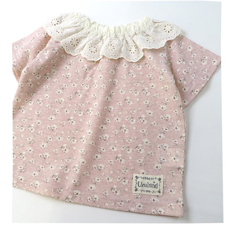 Tシャツ キッズ 半袖 女の子 ガーリー 重ね着風 小花柄 トップス ピンク ラベンダー 80 90 95 100 110 120 130 ウズランド 子供服 ベビー ナチュラル 夏服 | UZULAND | 13