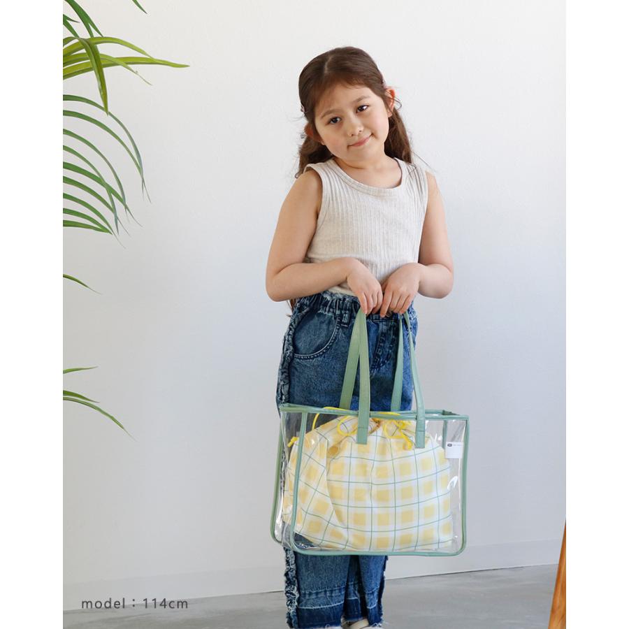 GrinLab（グリンラボ） プールバッグ 撥水 巾着袋付き キッズ 女の子
