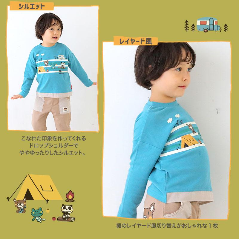 Tシャツ 子供服 トップス ズーミック ロンT 切替 レイヤード風 プリント 長袖 80 90 95 100 110 120 130 ZOOMIC キッズ ベビー 男の子 女の子 可愛い くま｜zooland｜06