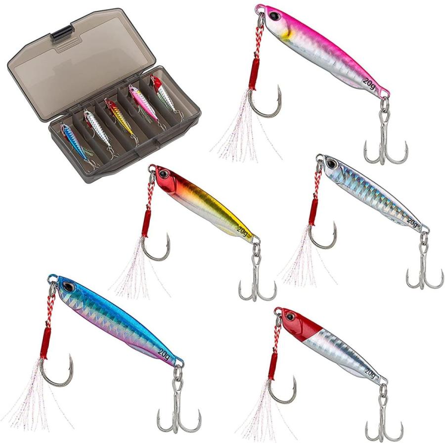 季節のおすすめ商品 Qesquilo ルアー メタルジグ コスパ最強 海釣り 遠投 シーバス 青物 ヒラメ チウオ 釣り具 ケース付 5個セット 40g