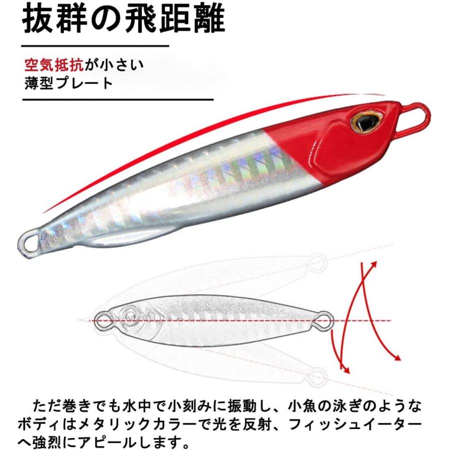 季節のおすすめ商品 Qesquilo ルアー メタルジグ コスパ最強 海釣り 遠投 シーバス 青物 ヒラメ チウオ 釣り具 ケース付 5個セット 40g