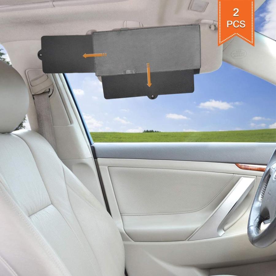 車サンバイザーextender Tfy 車日覆い板延長機器 車窓日光防止日覆い網 紫外線遮る物 グレー 2個の作品 自転車用スマホホルダー Owircmolas Pl