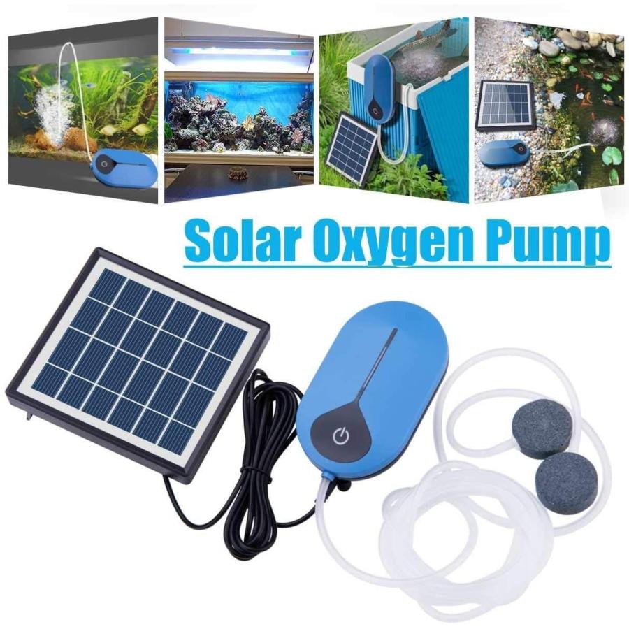 ソーラー充電式エアポンプ 太陽光充電で電源不要 Usb充電対応 ポー 充電残量表示付 弱 強 間欠モード 静音設計 高品質ソーラーパネル付属 激安アウトレット 高品質ソーラーパネル付属