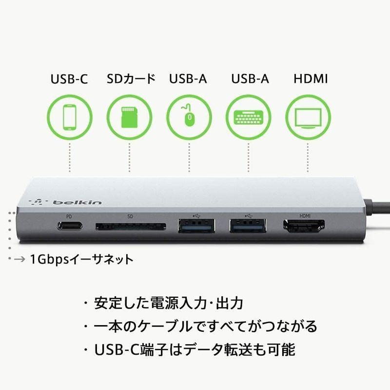 Belkin ハブ ドッキングステーション LAN/USB-C 60W / 4K HDMI 出力/SDカード/USB-A PD対応 iPad｜zoqeb47575｜08